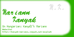 mariann kanyak business card